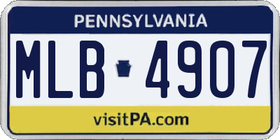 PA license plate MLB4907