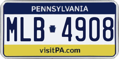 PA license plate MLB4908