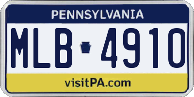 PA license plate MLB4910