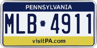 PA license plate MLB4911