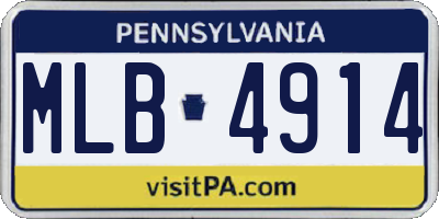 PA license plate MLB4914