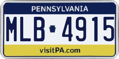 PA license plate MLB4915