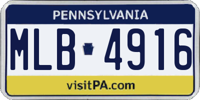 PA license plate MLB4916