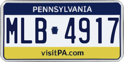 PA license plate MLB4917