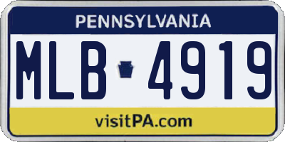PA license plate MLB4919