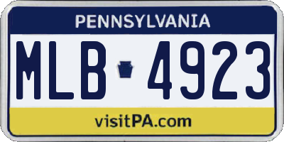 PA license plate MLB4923