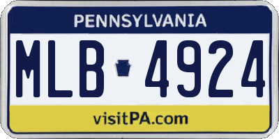 PA license plate MLB4924