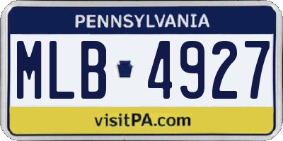PA license plate MLB4927