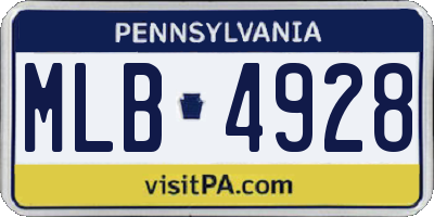 PA license plate MLB4928
