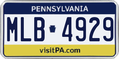 PA license plate MLB4929