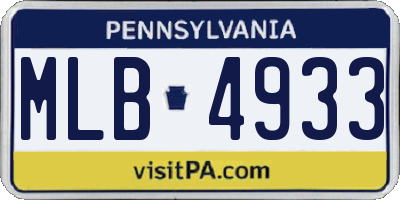 PA license plate MLB4933