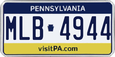 PA license plate MLB4944