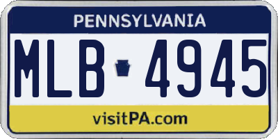 PA license plate MLB4945