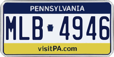 PA license plate MLB4946