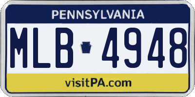 PA license plate MLB4948