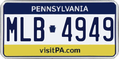 PA license plate MLB4949