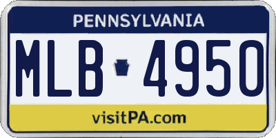PA license plate MLB4950