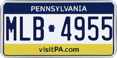 PA license plate MLB4955