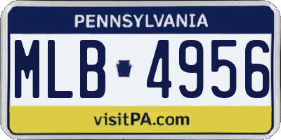 PA license plate MLB4956