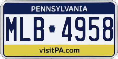 PA license plate MLB4958