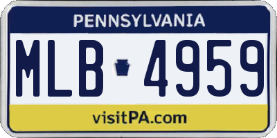 PA license plate MLB4959