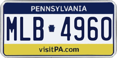 PA license plate MLB4960