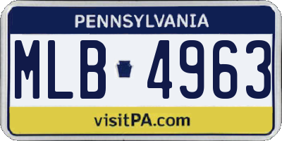 PA license plate MLB4963