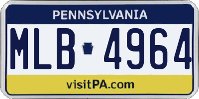 PA license plate MLB4964