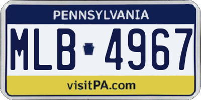 PA license plate MLB4967