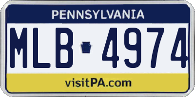 PA license plate MLB4974