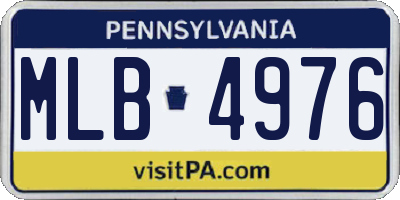 PA license plate MLB4976