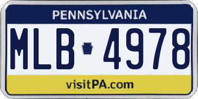 PA license plate MLB4978
