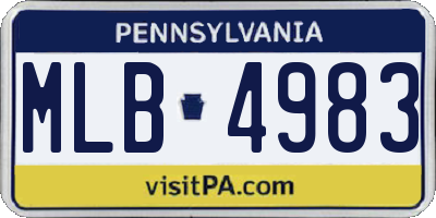 PA license plate MLB4983