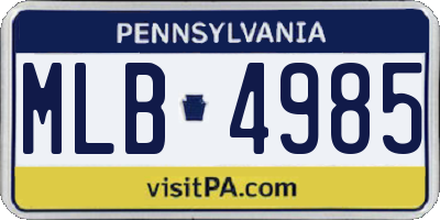 PA license plate MLB4985