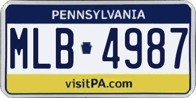 PA license plate MLB4987