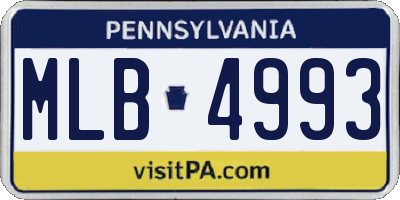 PA license plate MLB4993