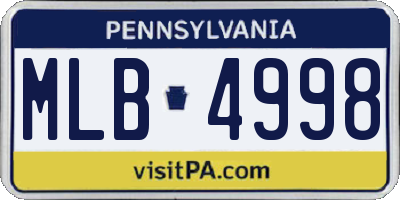 PA license plate MLB4998