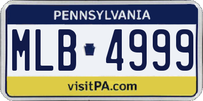 PA license plate MLB4999