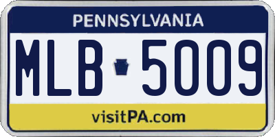 PA license plate MLB5009