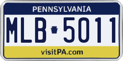PA license plate MLB5011