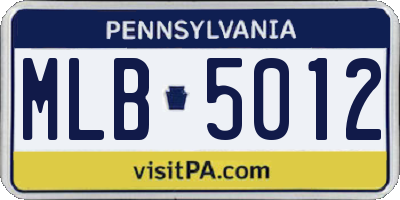 PA license plate MLB5012