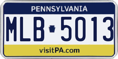 PA license plate MLB5013
