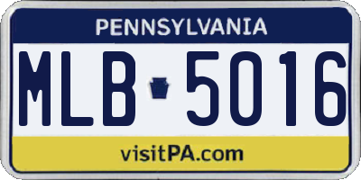 PA license plate MLB5016