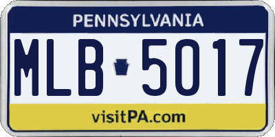 PA license plate MLB5017