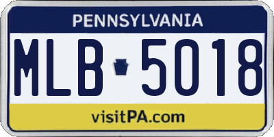 PA license plate MLB5018
