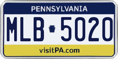 PA license plate MLB5020