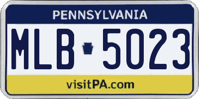 PA license plate MLB5023