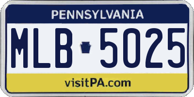 PA license plate MLB5025