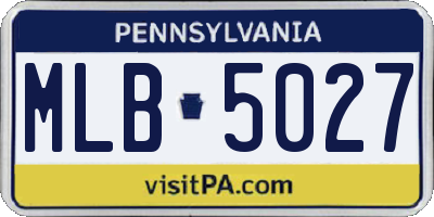 PA license plate MLB5027