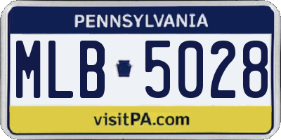 PA license plate MLB5028